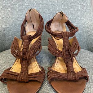 Brown Suede Knotted Nine West Heels